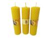 Zestaw trzech ekologicznych świec ręcznie zawijanych z wosku pszczelego 